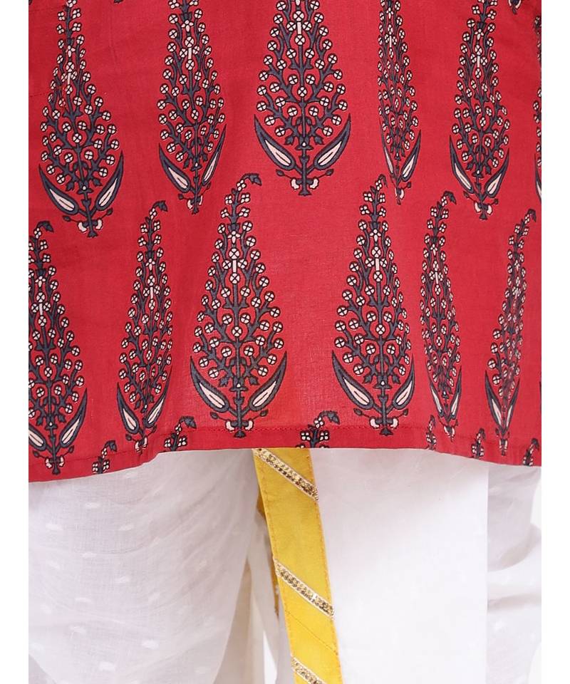Boys Jaipuri Print Cambric Cotton Dhoti Kurta