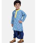 Boys Jaipuri Print Cambric Cotton Dhoti Kurta