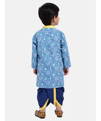 Boys Jaipuri Print Cambric Cotton Dhoti Kurta 3