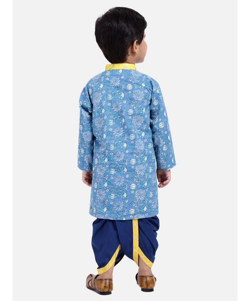Boys Jaipuri Print Cambric Cotton Dhoti Kurta