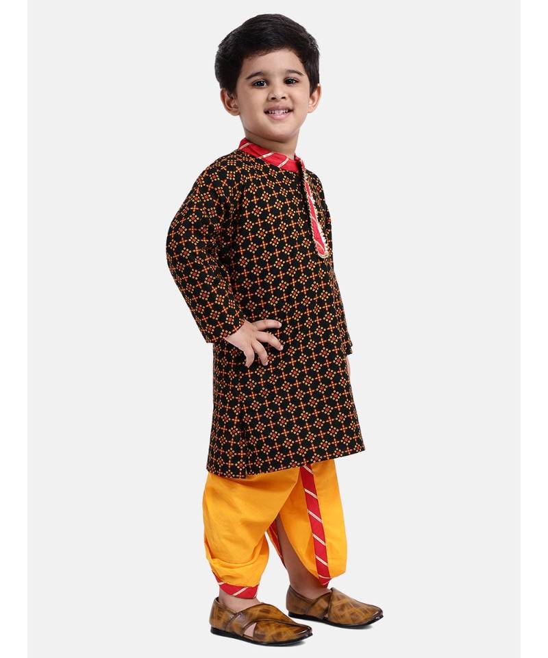 Boys Jaipuri Print Cambric Cotton Dhoti Kurta