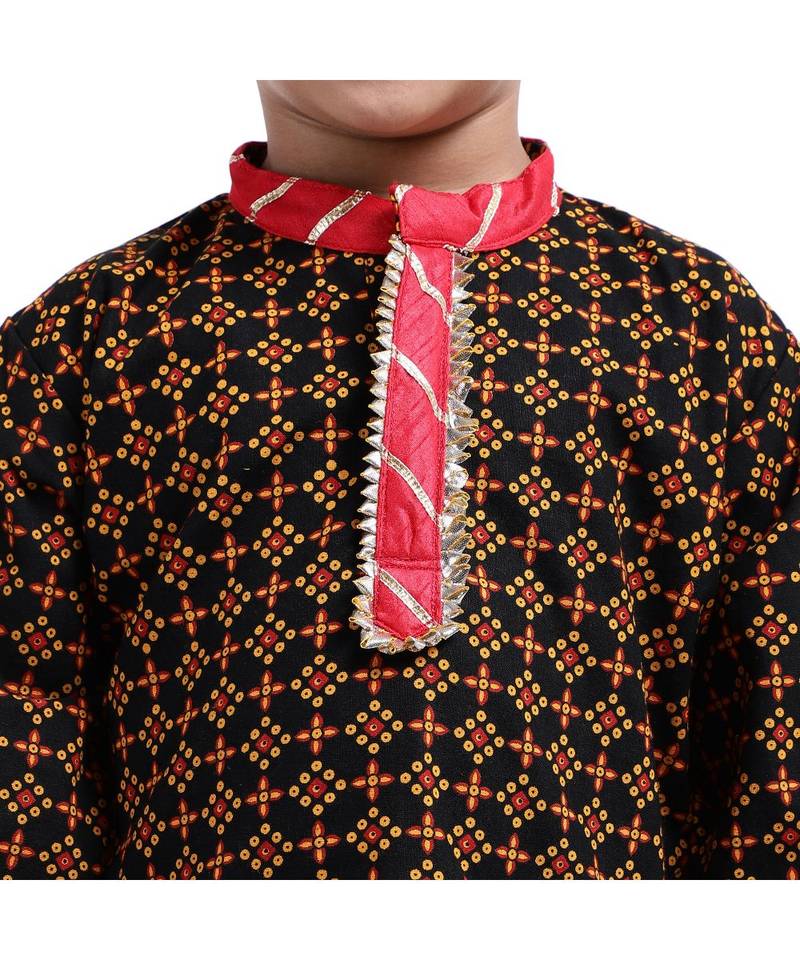 Boys Jaipuri Print Cambric Cotton Dhoti Kurta