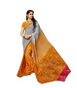 multicolor printed georgette saree with blouse