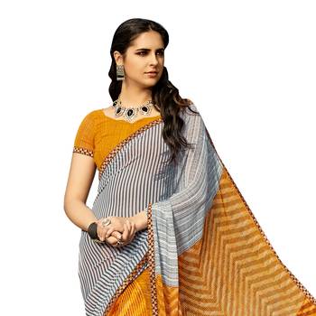 multicolor printed georgette saree with blouse 2