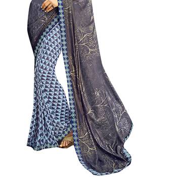 multicolor embroidered georgette saree with blouse 3
