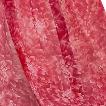 Peach embroidered georgette saree with blouse 4