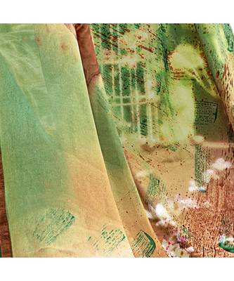 multicolor printed georgette saree with blouse 5