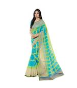 multicolor printed Net saree with blouse