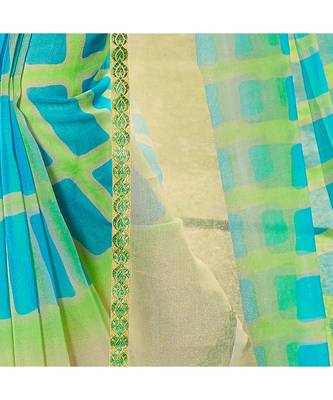 multicolor printed Net saree with blouse 4