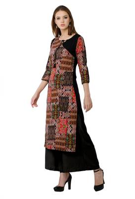 Pink printed viscose kurti 2