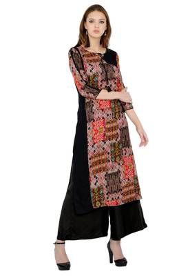 Pink printed viscose kurti 3