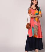 Pink printed Rayon kurti