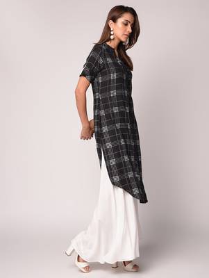 Black printed Rayon kurti 3