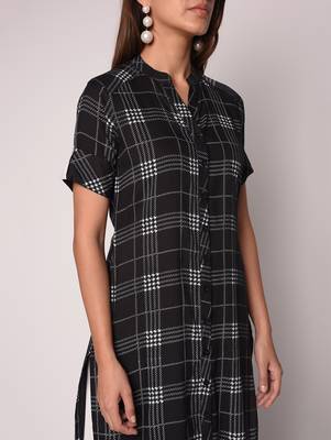 Black printed Rayon kurti 5