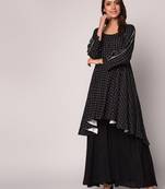 Black printed Rayon kurti
