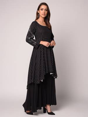 Black printed Rayon kurti 2