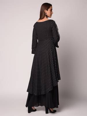 Black printed Rayon kurti 3