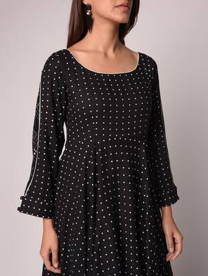 Black printed Rayon kurti 5