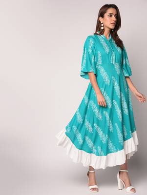 Blue printed Cotton kurti 2