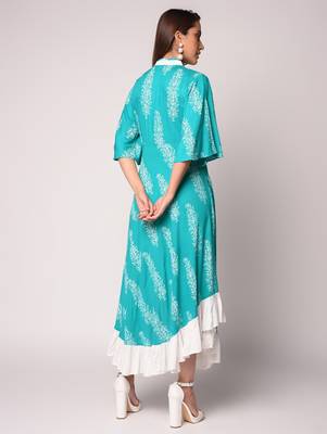 Blue printed Cotton kurti 4