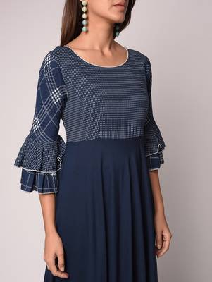 Blue printed Rayon kurti 5