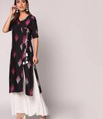 Black printed Rayon kurti