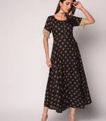 Black printed Rayon kurti