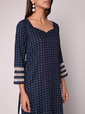 Blue printed Rayon kurti 5