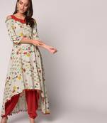 Grey printed Rayon kurti