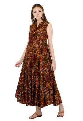 Brown printed viscose kurti 3