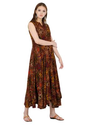 Brown printed viscose kurti 4