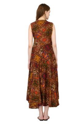 Brown printed viscose kurti 5