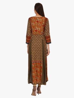 Green printed viscose kurti 2