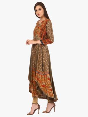 Green printed viscose kurti 3