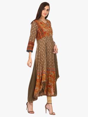 Green printed viscose kurti 4