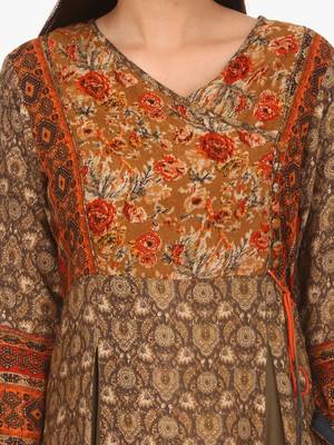Green printed viscose kurti 5