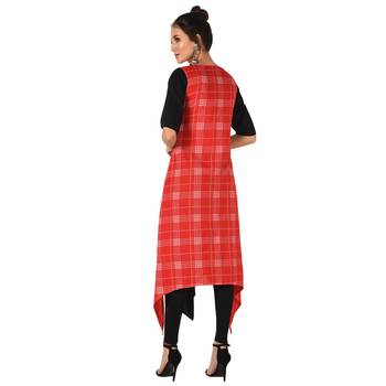 Red printed Rayon kurti 2