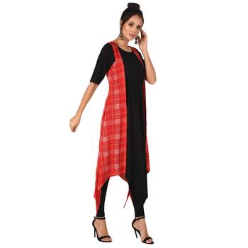Red printed Rayon kurti 4