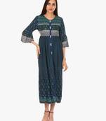 Blue printed viscose kurti