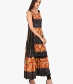 Orange printed viscose kurti