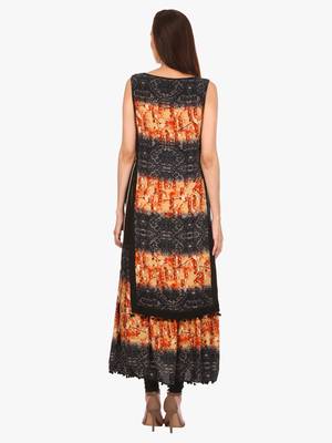 Orange printed viscose kurti 4