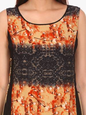 Orange printed viscose kurti 5