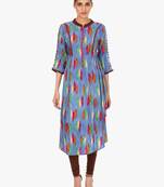 Blue printed viscose kurti
