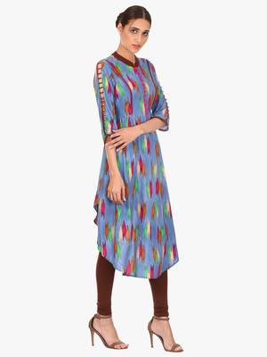 Blue printed viscose kurti 2