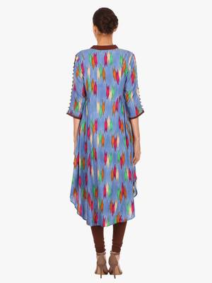 Blue printed viscose kurti 4