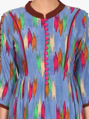 Blue printed viscose kurti 5