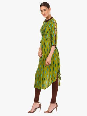 Green printed viscose kurti 2