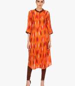 Orange printed viscose kurti
