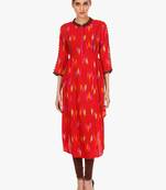 Red printed viscose kurti