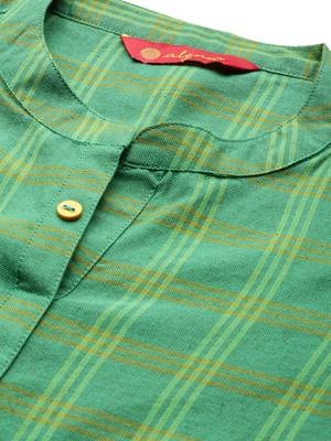 Green hand woven viscose ethnic-kurtis 2